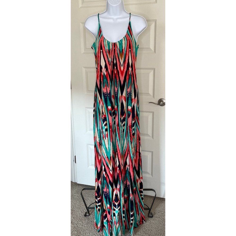 Felicity & Coco Multi Color Abstract Print Maxi Dress